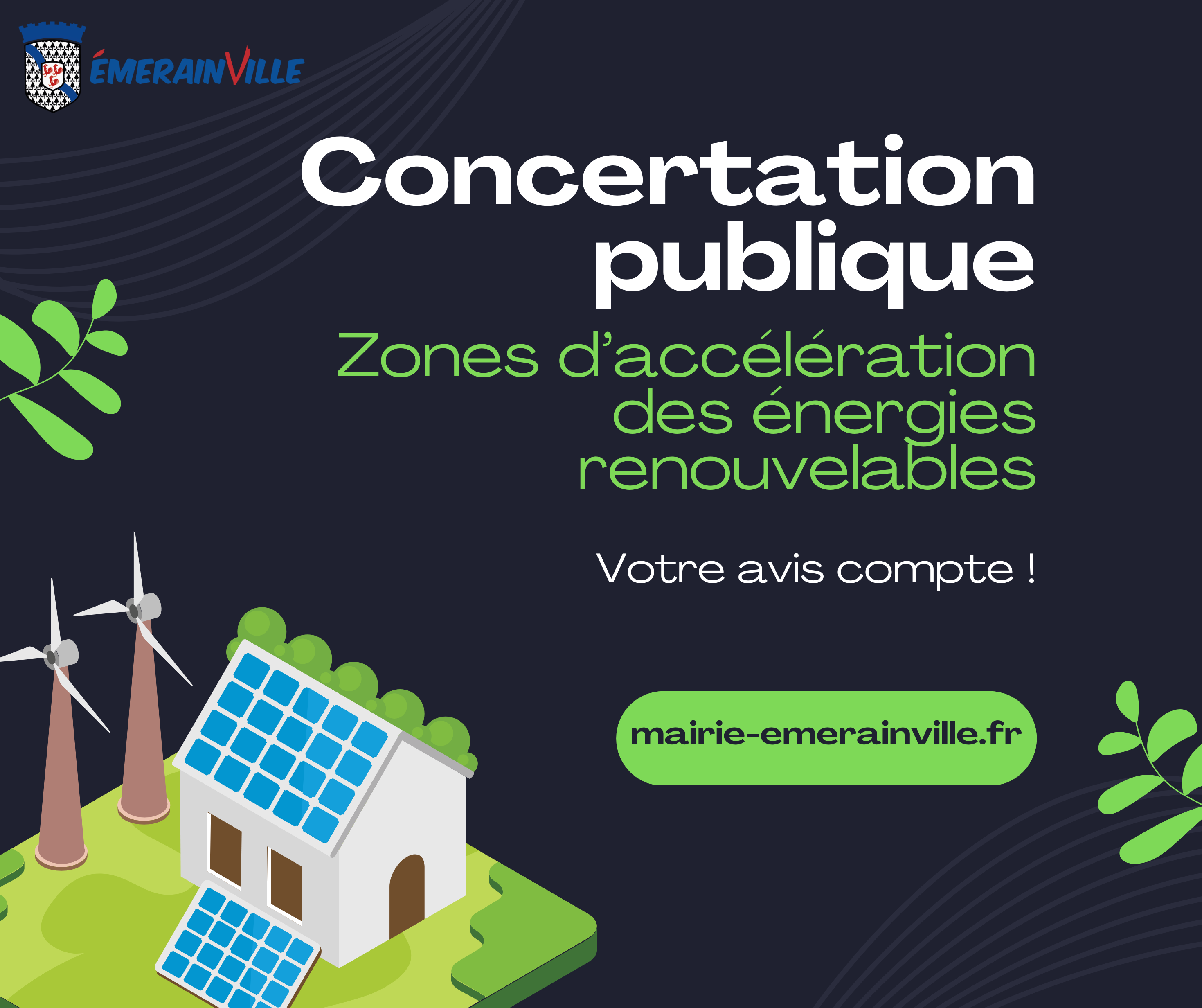 Lire la suite à propos de l’article Concertation publique : Zones d’Accélération des Énergies Renouvelables (ZAEnR)